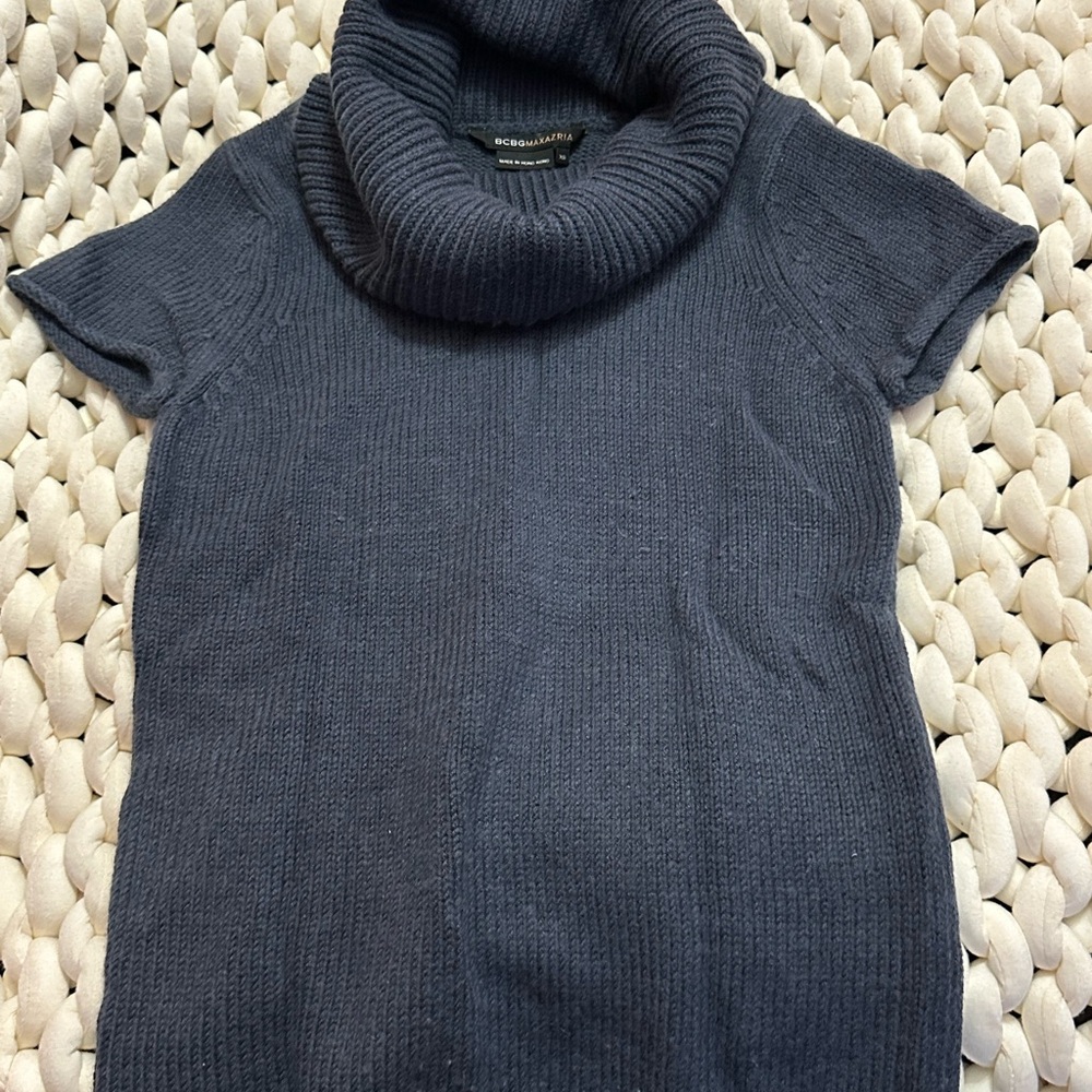 BCBG Max Azria Slate Blue Turtleneck Sweater | XS | Wool Blend